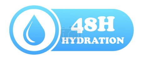 48 hours hydration line icon. Deeply moisturize and nourish your skin for a radiant, dewy glow. Long-lasting, refreshing. Vector linear icon for business and advertising