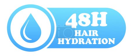 Icône de ligne d'hydratation de peau 48 heures. Hydrater, hydrater, augmentation de l'humidité, coup de pouce instantané. Icône linéaire vectorielle pour les entreprises et la publicité