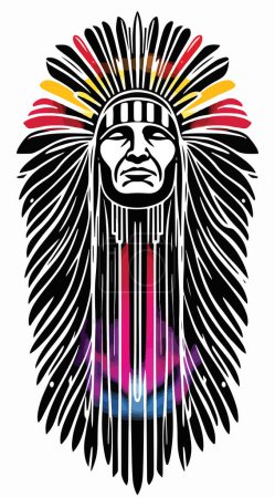 Illustration for Native American Indian Vector. Native American Vector. Vector illustration - Royalty Free Image