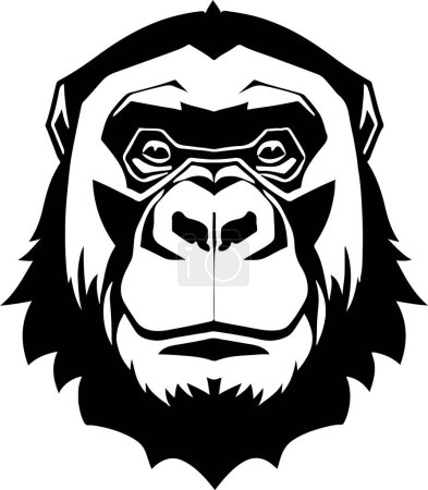 Grand et puissant vecteur d'art emblème gorille. Illustration vectorielle
