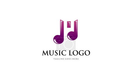 Photo for Creative music logo. Musical note logo - Royalty Free Image