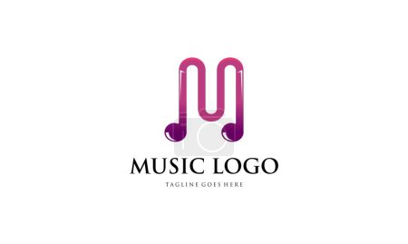 Photo for Creative music logo. Musical note logo - Royalty Free Image