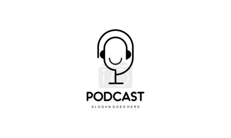 Téléchargez les illustrations : Créatif podcast logo design vecteur - en licence libre de droit