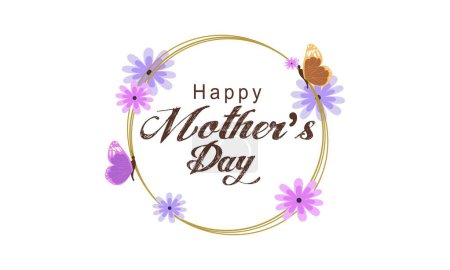 Ilustración de Feliz celebración de letras de la mano del día de madre - Imagen libre de derechos