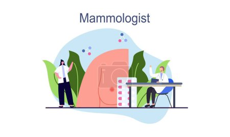Illustration for Mammologist concept consultation with doctor about breast disease idea of healthcare and medical - Royalty Free Image