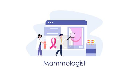 Illustration for Mammologist concept consultation with doctor about breast disease idea of healthcare and medical - Royalty Free Image