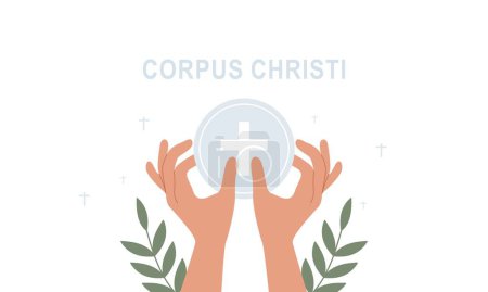 Illustration for Corpus christi catholic religious holiday vector - Royalty Free Image