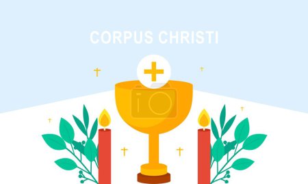 Téléchargez les illustrations : Corpus christi vecteur de fêtes religieuses catholiques - en licence libre de droit