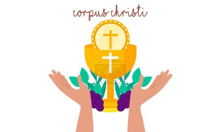 Ilustración de Corpus christi católico religioso vacaciones vector - Imagen libre de derechos