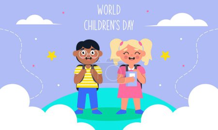 Flat world children's day background