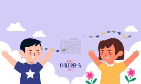Illustration for Flat world children's day background - Royalty Free Image