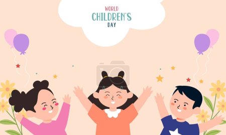 Illustration for Flat world children's day background - Royalty Free Image