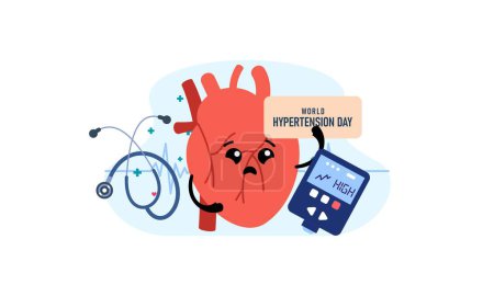 Téléchargez les illustrations : Journée mondiale de l'hypertension illustration vecteur - en licence libre de droit