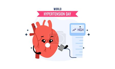 Téléchargez les illustrations : Journée mondiale de l'hypertension illustration vecteur - en licence libre de droit