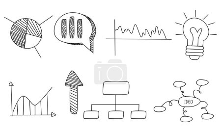 Ilustración de Doodle infografías, elemento infografías logo vector - Imagen libre de derechos