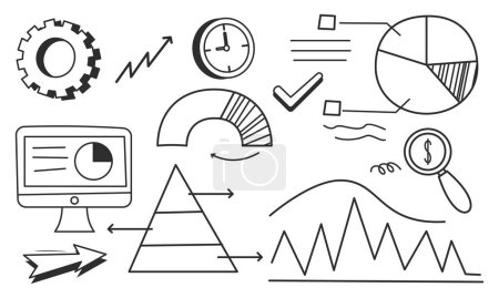 Illustration for Doodle infographics, element infographics logo vector - Royalty Free Image