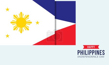 Ilustración de Feliz día de independencia filipinas fondo con filipinas vector de la bandera - Imagen libre de derechos