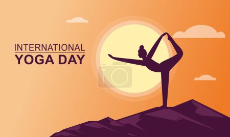 Illustration for International day of yoga illustration. Yoga body posture - Royalty Free Image