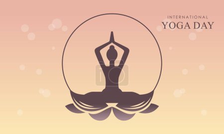 Téléchargez les illustrations : Journée internationale de l'illustration de yoga. Posture du corps de yoga - en licence libre de droit