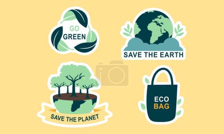 Illustration for Flat design ecology badges pack - Royalty Free Image