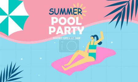 Téléchargez les illustrations : Illustration d'invitation de piscine d'été - en licence libre de droit