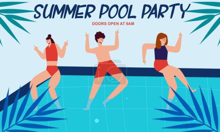 Illustration for Summer pool party invitation illustration - Royalty Free Image