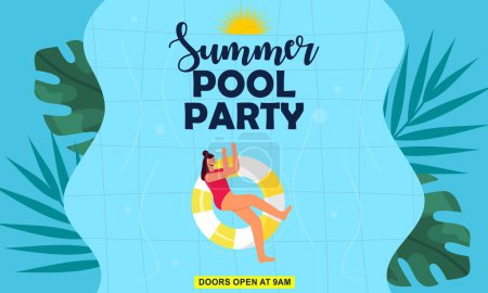Ilustración de Invitación fiesta piscina verano ilustración - Imagen libre de derechos