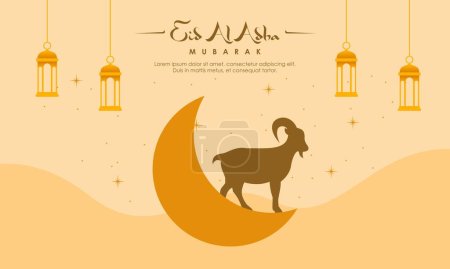 Illustration for Eid Al Adha Banner Design Vector Illustration. Islamic and Arabic Background - Royalty Free Image