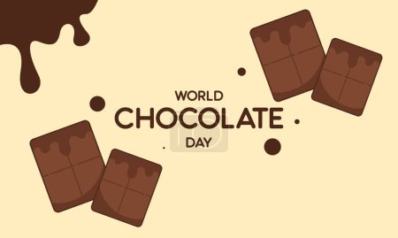 Ilustración de Ilustración del día del chocolate del mundo feliz con logo de chocolate - Imagen libre de derechos