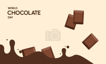 Illustration for Happy world chocolate day illustration with chocolate logo - Royalty Free Image