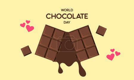 Illustration for Happy world chocolate day illustration with chocolate logo - Royalty Free Image