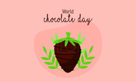Téléchargez les illustrations : Heureuse illustration de la journée mondiale du chocolat avec logo chocolat - en licence libre de droit