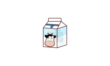 Illustration for Cartoon milk. Asian product. Kawaii anime design. Cartoon style - Royalty Free Image