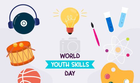Téléchargez les illustrations : Journée mondiale des compétences des jeunes illustration de concept - en licence libre de droit