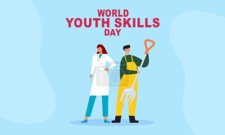 Téléchargez les illustrations : Journée mondiale des compétences des jeunes illustration de concept - en licence libre de droit