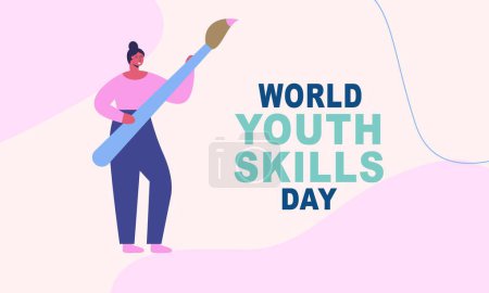Illustration for World youth skills day concept illustration - Royalty Free Image