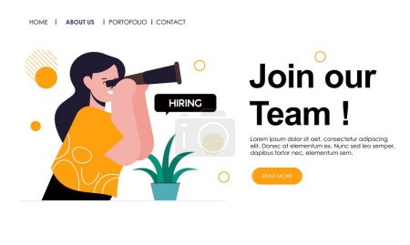 Illustration for We are hiring landing page - Royalty Free Image