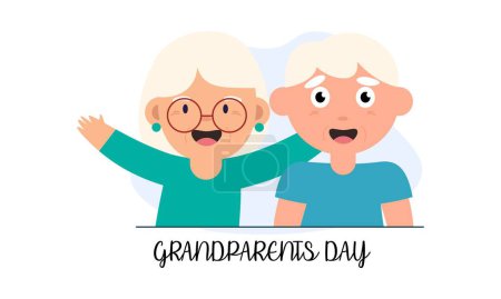 Téléchargez les illustrations : Heureux grand-parents jour, illustration vectorielle conception graphique - en licence libre de droit