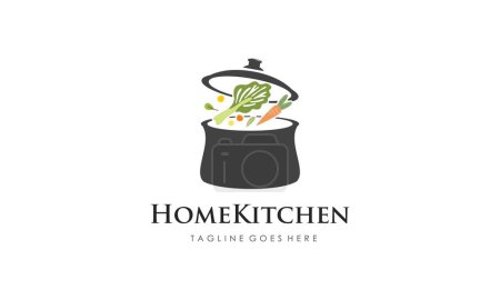 Téléchargez les illustrations : Moderne et minimaliste Accueil cuisine logo design vectoriel modèle - en licence libre de droit