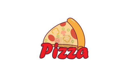 Téléchargez les illustrations : Conception de logo vecteur de pizza. - en licence libre de droit