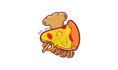 Téléchargez les illustrations : Conception de logo vecteur de pizza. - en licence libre de droit