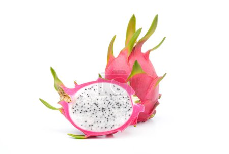 Foto de Fruta del dragón aislada sobre fondo blanco, concepto saludable de fruta. - Imagen libre de derechos