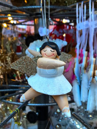 Christmas ballerina motifs, curvy ballerina. Christmas decor items. Funny Christmas toy.
