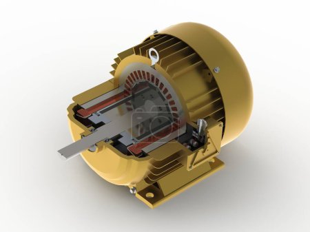 Téléchargez les photos : Générateur électrique avec aimants rotor permanents, vue de section - en image libre de droit