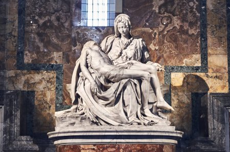 Photo for Close up of the sculpture known as Pieta in the cathedral of St Peter in Vatican city - Royalty Free Image