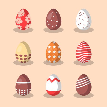 Photo for Flat easter day egg collection. Vector. - Royalty Free Image