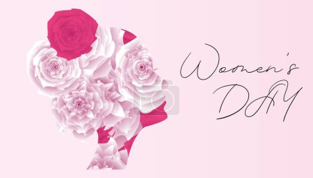 Photo for International Women's Day poster. Vector image - Royalty Free Image