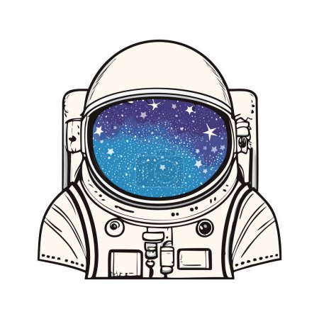 Vector illustration of an astronaut in cartoon style.
