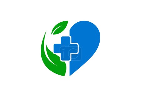 Illustration for Medical and health care center logo design, Vector design template - Royalty Free Image