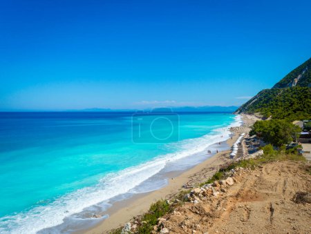 Foto de Hermosa playa en la isla de leukada en Grecia - Imagen libre de derechos